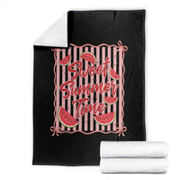 Striped Watermelon Beach Vibes Graphic Throw Blanket Sweet Summer Time