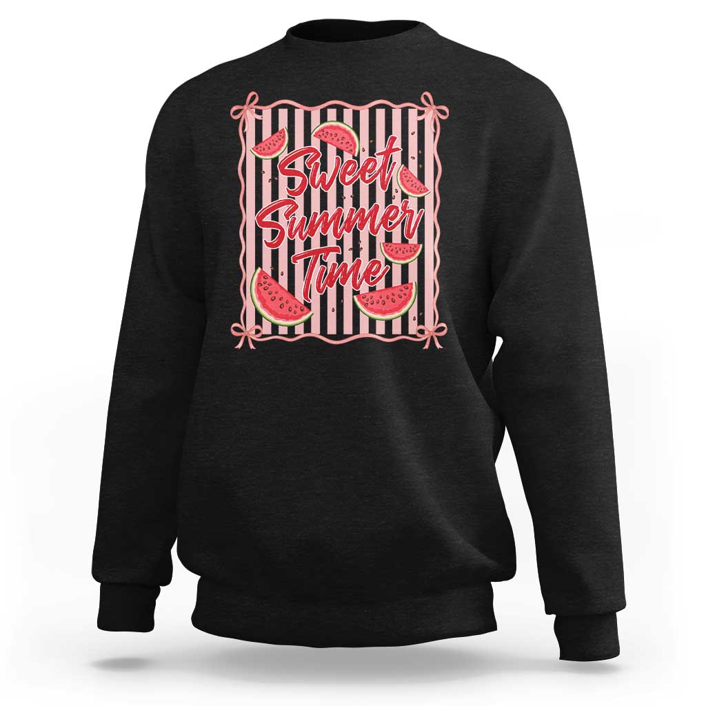 Striped Watermelon Beach Vibes Graphic Sweatshirt Sweet Summer Time