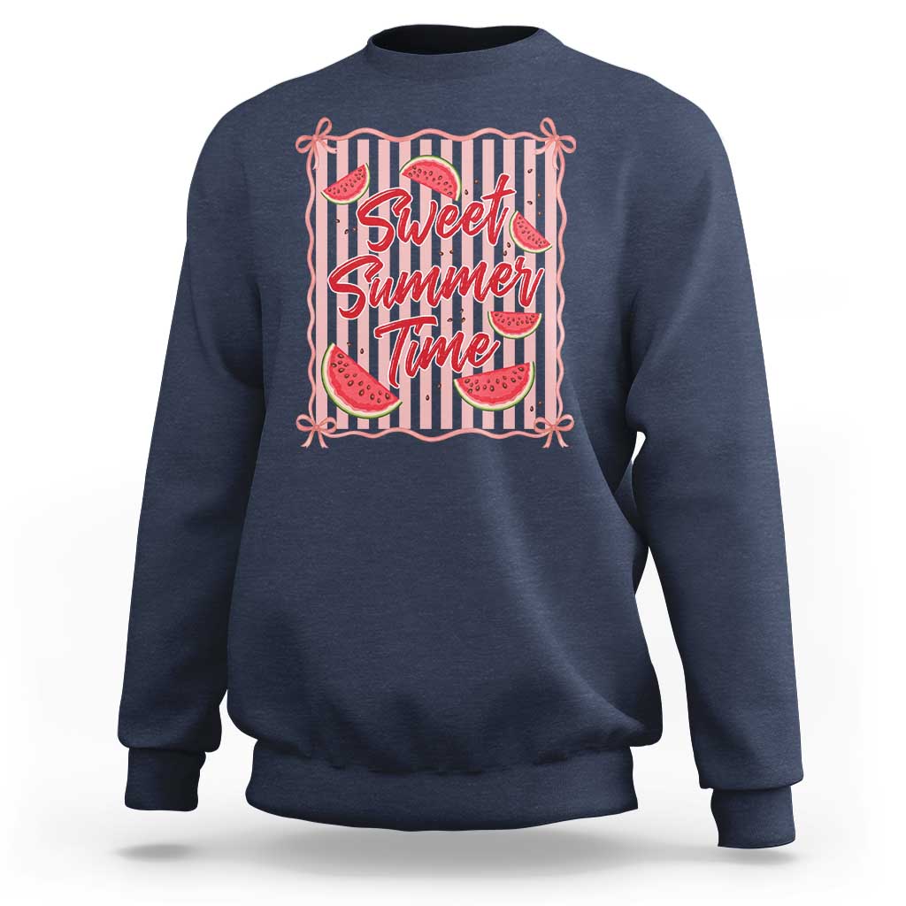 Striped Watermelon Beach Vibes Graphic Sweatshirt Sweet Summer Time