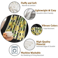 Striped Summer Lemon Throw Blanket Citrus Fruit Lover Gift