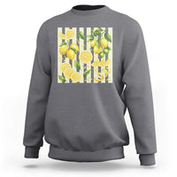 Striped Summer Lemon Sweatshirt Citrus Fruit Lover Gift