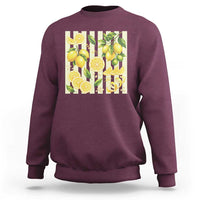 Striped Summer Lemon Sweatshirt Citrus Fruit Lover Gift