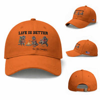 Funny Camping Raccoon Baseball Cap Life Is Better By The Campfire