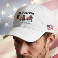 Funny Camping Raccoon Baseball Cap Life Is Better By The Campfire