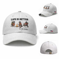 Funny Camping Raccoon Baseball Cap Life Is Better By The Campfire
