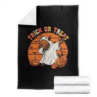 Funny Capybara Halloween Throw Blanket Trick Or Treat Cute Cappy Boo Ghost - Wonder Print Shop
