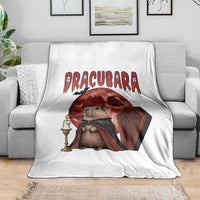 Halloween Capybara Throw Blanket Funny Dracubara In Dracula Outfit - Wonder Print Shop