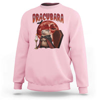 Halloween Capybara Sweatshirt Funny Dracubara In Dracula Outfit - Wonder Print Shop