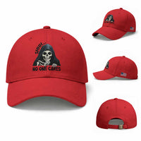 Funny Skeleton Humor Baseball Cap Shhh No One Cares