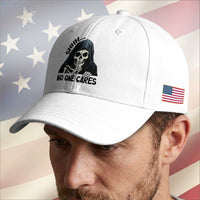 Funny Skeleton Humor Baseball Cap Shhh No One Cares