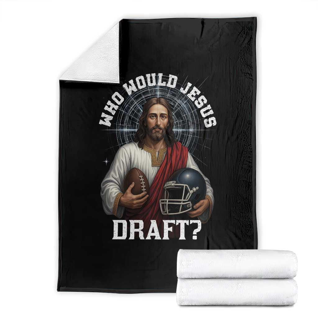 Christian Football Gift Throw Blanket Who Would Jesus Draft - Wonder Print Shop