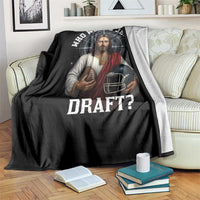 Christian Football Gift Throw Blanket Who Would Jesus Draft - Wonder Print Shop