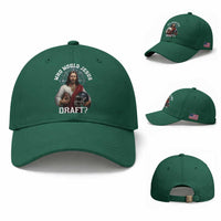 Christian Football Gift Baseball Cap Who Would Jesus Draft