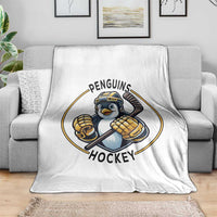 Funny Penguin Hockey Player Throw Blanket Gift For Animal Lovers - Wonder Print Shop