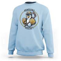 Funny Penguin Hockey Player Sweatshirt Gift For Animal Lovers - Wonder Print Shop