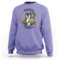 Funny Penguin Hockey Player Sweatshirt Gift For Animal Lovers - Wonder Print Shop