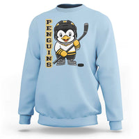 Funny Penguin Playing Ice Hockey Sweatshirt Gift For Kids - Wonder Print Shop