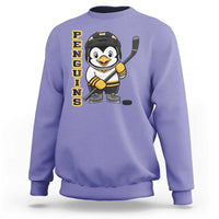Funny Penguin Playing Ice Hockey Sweatshirt Gift For Kids - Wonder Print Shop