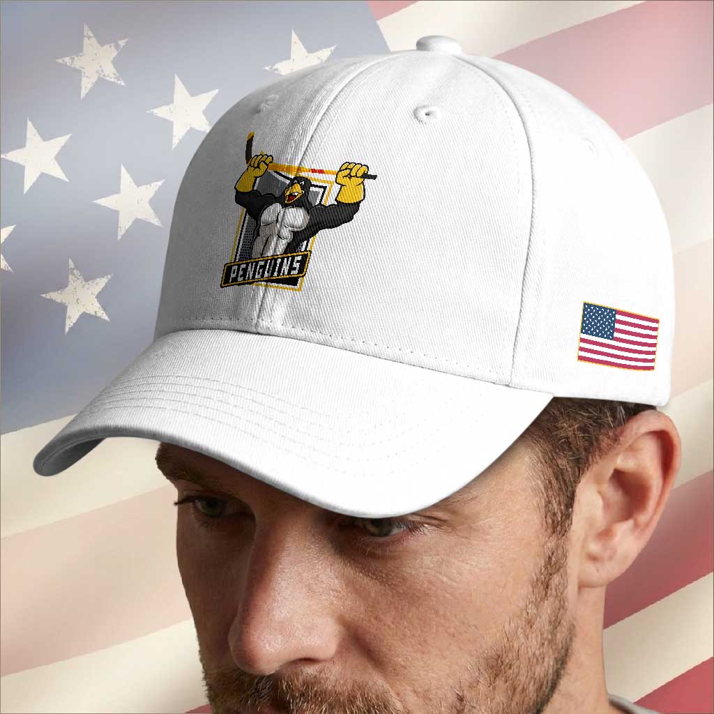 Funny Ice Hockey Player Gift Baseball Cap Penguin Power