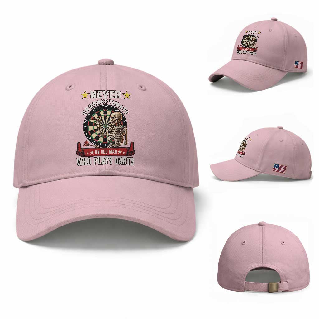 Never Underestimate An Old Man Plays Darts Baseball Cap Gothic Darts Player