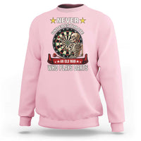Never Underestimate An Old Man Plays Darts Sweatshirt Gothic Darts Player - Wonder Print Shop