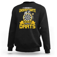 Never Underestimate An Old Man Plays Darts Sweatshirt Funny Dartist Grim Reaper Gift - Wonder Print Shop