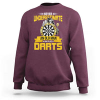 Never Underestimate An Old Man Plays Darts Sweatshirt Funny Dartist Grim Reaper Gift - Wonder Print Shop