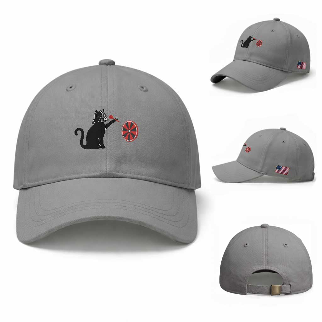 Black Cat Lord Darts Player Baseball Cap Funny Space Scifi Dartist Gift