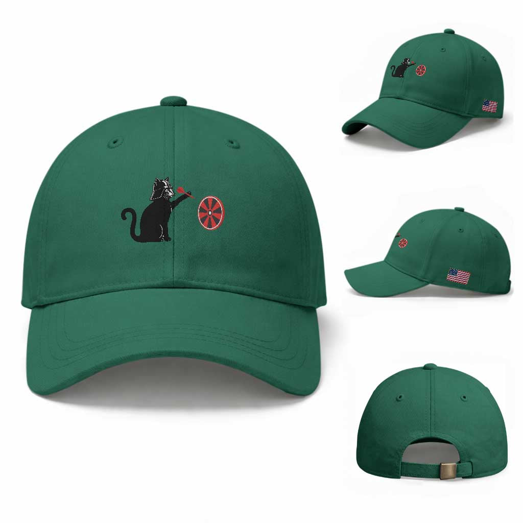 Black Cat Lord Darts Player Baseball Cap Funny Space Scifi Dartist Gift
