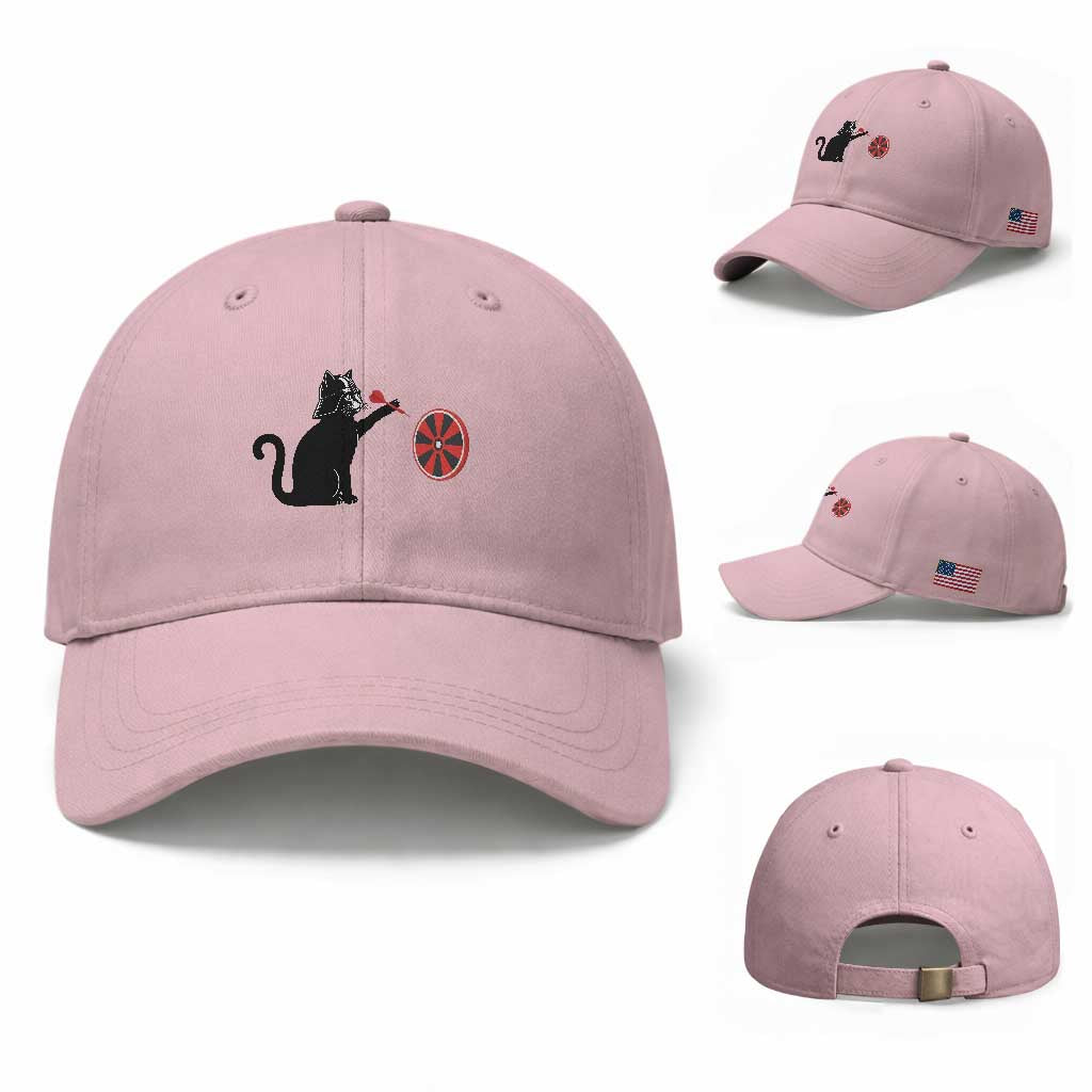 Black Cat Lord Darts Player Baseball Cap Funny Space Scifi Dartist Gift