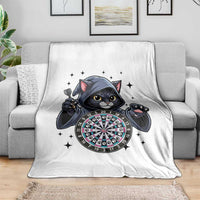 Funny Grim Reaper Cat Dart Player Throw Blanket Gothic Dartist Gift - Wonder Print Shop