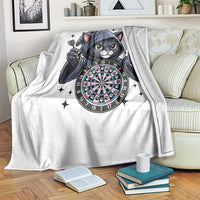 Funny Grim Reaper Cat Dart Player Throw Blanket Gothic Dartist Gift - Wonder Print Shop