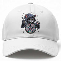 Funny Grim Reaper Cat Dart Player Baseball Cap Gothic Dartist Gift