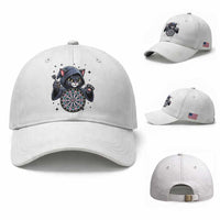 Funny Grim Reaper Cat Dart Player Baseball Cap Gothic Dartist Gift