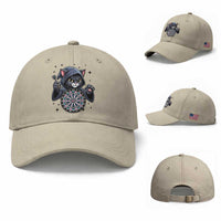 Funny Grim Reaper Cat Dart Player Baseball Cap Gothic Dartist Gift