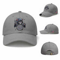 Funny Grim Reaper Cat Dart Player Baseball Cap Gothic Dartist Gift