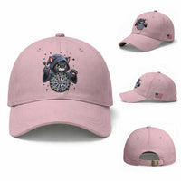 Funny Grim Reaper Cat Dart Player Baseball Cap Gothic Dartist Gift