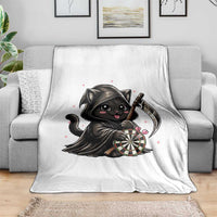 Dark Reaper Cat Throwing Darts Throw Blanket Funny Pub Game Gift - Wonder Print Shop