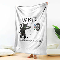Funny Grumpy Cat Darts Throw Blanket Because Murder Is Wrong - Wonder Print Shop