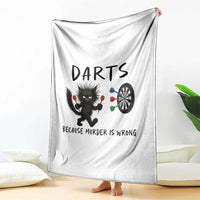 Funny Grumpy Cat Dart Player Throw Blanket Because Murder Is Wrong Pub Game Gift - Wonder Print Shop