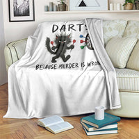 Funny Grumpy Cat Dart Player Throw Blanket Because Murder Is Wrong Pub Game Gift - Wonder Print Shop