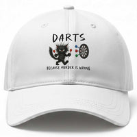 Funny Grumpy Cat Dart Player Baseball Cap Because Murder Is Wrong Pub Game Gift