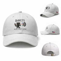 Funny Grumpy Cat Dart Player Baseball Cap Because Murder Is Wrong Pub Game Gift