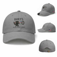 Funny Grumpy Cat Dart Player Baseball Cap Because Murder Is Wrong Pub Game Gift