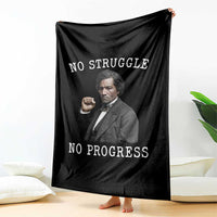 Frederick Douglass Quote Throw Blanket No Struggle No Progress - Wonder Print Shop