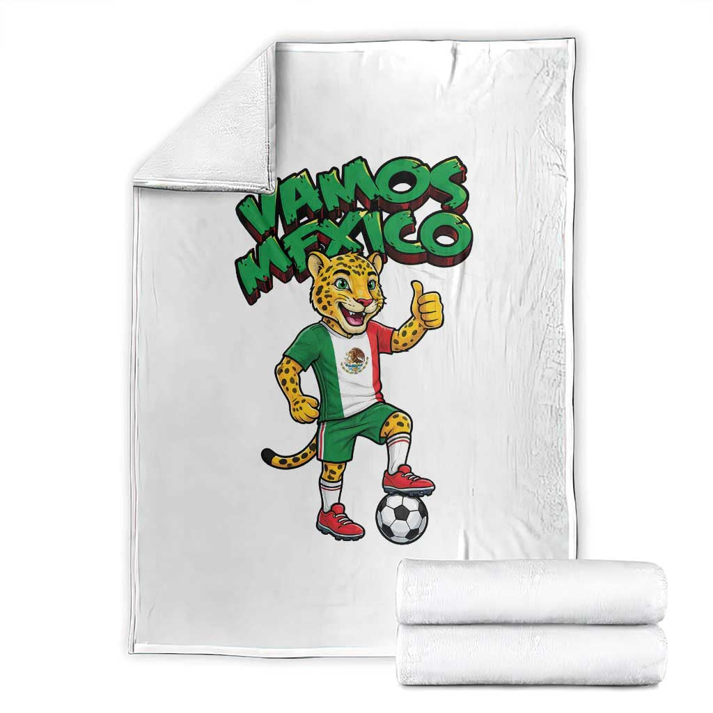 Vamos Mexico Fierce Leopard Throw Blanket Soccer 2026 Fan Gift