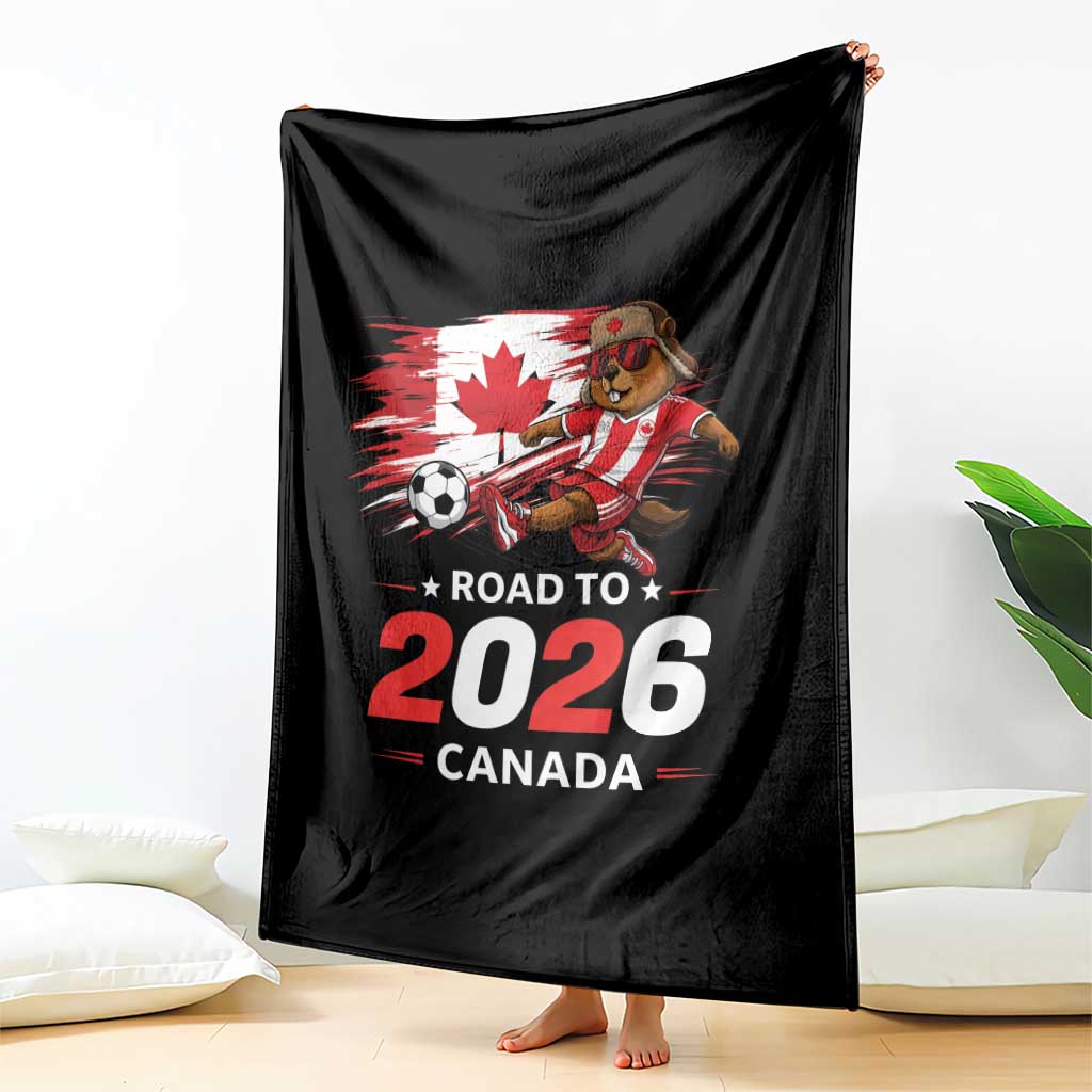 Proud Canada Soccer Beaver Throw Blanket Road To 2026