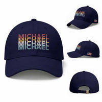 Michael Birthday Gift Baseball Cap Vintage Retro Michael Name Typography