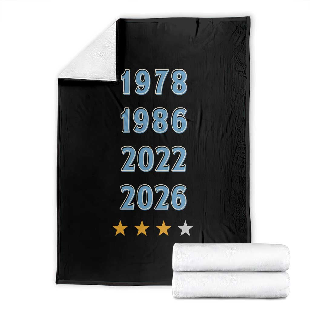 Argentina Flag Pride Soccer Throw Blanket 1978 1986 2022 Future Fourth Star