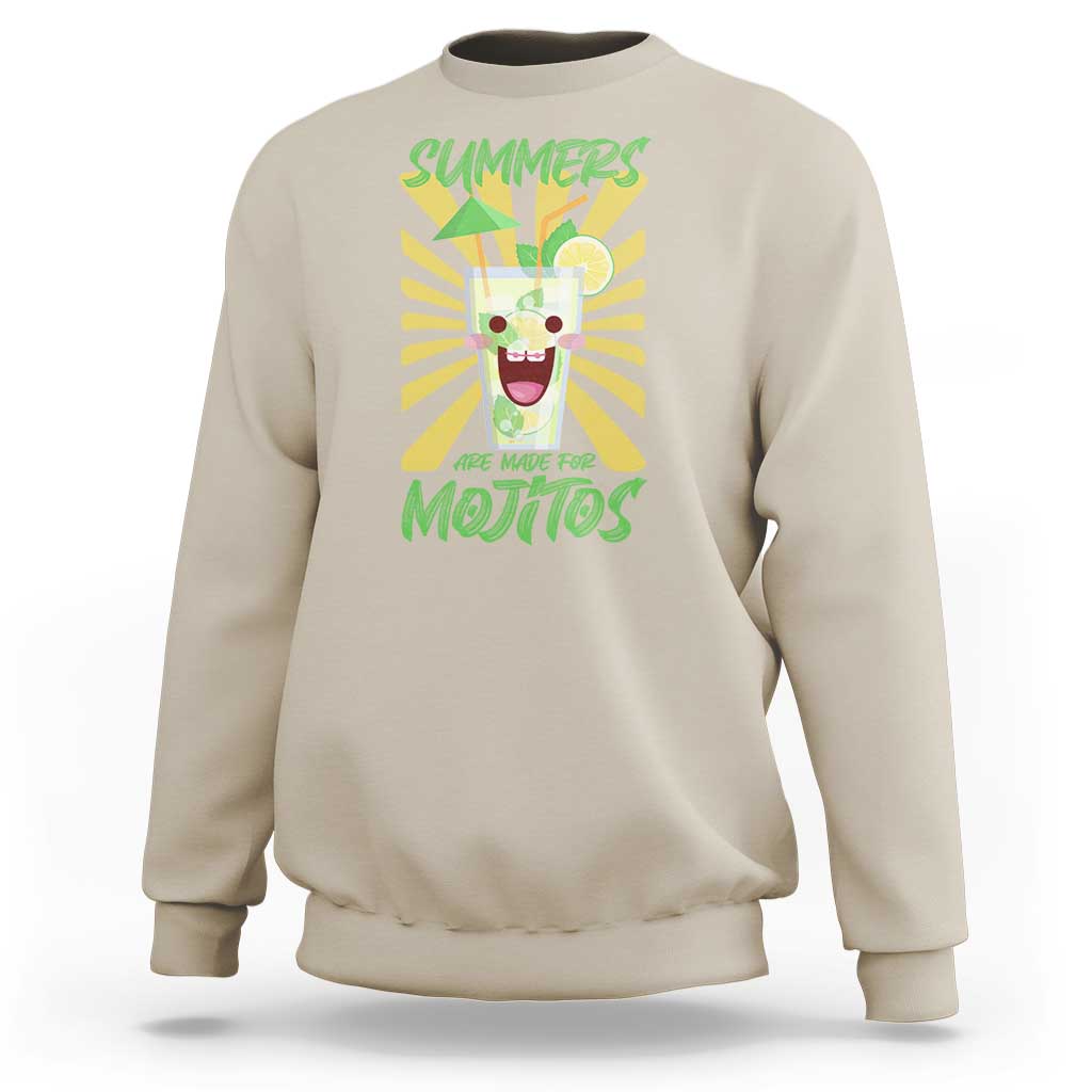 Summers Are Made For Mojitos Sweatshirt Funny Vacation Cocktail - Wonder Print Shop